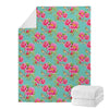 Bird Pink Floral Flower Pattern Print Blanket