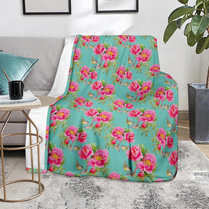 Bird Pink Floral Flower Pattern Print Blanket