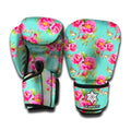 Bird Pink Floral Flower Pattern Print Boxing Gloves
