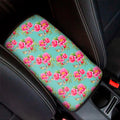 Bird Pink Floral Flower Pattern Print Car Center Console Cover