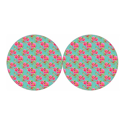Bird Pink Floral Flower Pattern Print Car Coasters