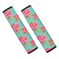 Bird Pink Floral Flower Pattern Print Car Seat Belt Covers