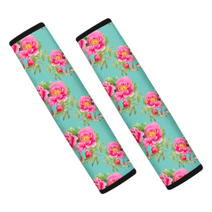 Bird Pink Floral Flower Pattern Print Car Seat Belt Covers