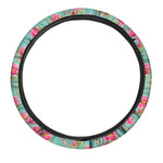 Bird Pink Floral Flower Pattern Print Car Steering Wheel Cover