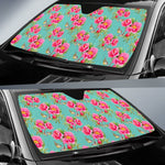 Bird Pink Floral Flower Pattern Print Car Sun Shade GearFrost