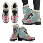 Bird Pink Floral Flower Pattern Print Comfy Boots GearFrost