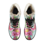 Bird Pink Floral Flower Pattern Print Comfy Boots GearFrost