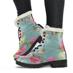Bird Pink Floral Flower Pattern Print Comfy Boots GearFrost