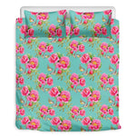 Bird Pink Floral Flower Pattern Print Duvet Cover Bedding Set