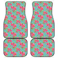 Bird Pink Floral Flower Pattern Print Front and Back Car Floor Mats