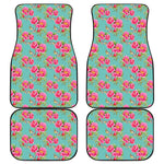 Bird Pink Floral Flower Pattern Print Front and Back Car Floor Mats