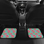 Bird Pink Floral Flower Pattern Print Front and Back Car Floor Mats