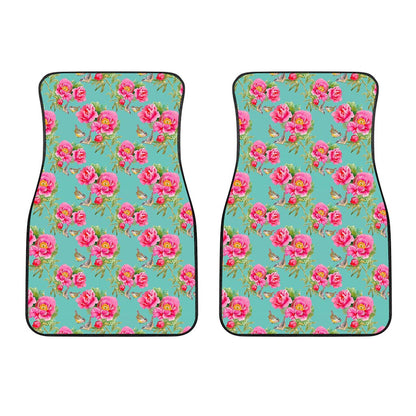 Bird Pink Floral Flower Pattern Print Front Car Floor Mats