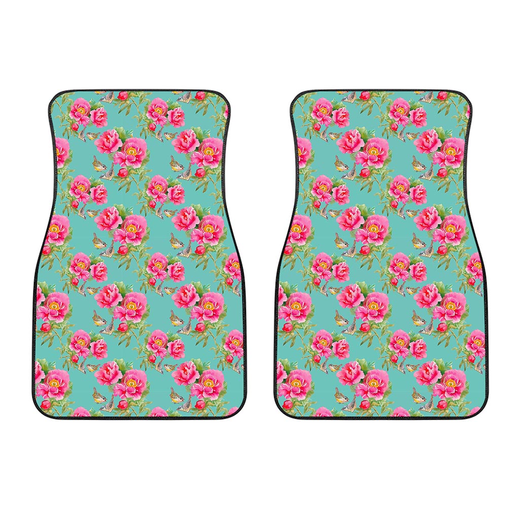 Bird Pink Floral Flower Pattern Print Front Car Floor Mats