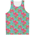 Bird Pink Floral Flower Pattern Print Men's Tank Top