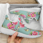 Bird Pink Floral Flower Pattern Print Mesh Knit Shoes GearFrost