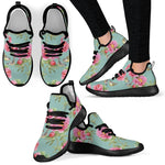 Bird Pink Floral Flower Pattern Print Mesh Knit Shoes GearFrost