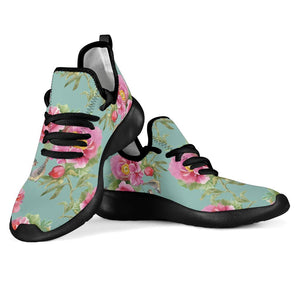 Bird Pink Floral Flower Pattern Print Mesh Knit Shoes GearFrost