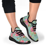 Bird Pink Floral Flower Pattern Print Mesh Knit Shoes GearFrost