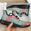 Bird Pink Floral Flower Pattern Print Mesh Knit Shoes
