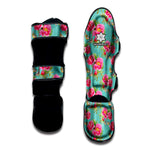 Bird Pink Floral Flower Pattern Print Muay Thai Shin Guard