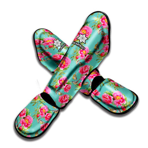 Bird Pink Floral Flower Pattern Print Muay Thai Shin Guard