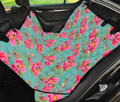 Bird Pink Floral Flower Pattern Print Pet Car Back Seat Cover