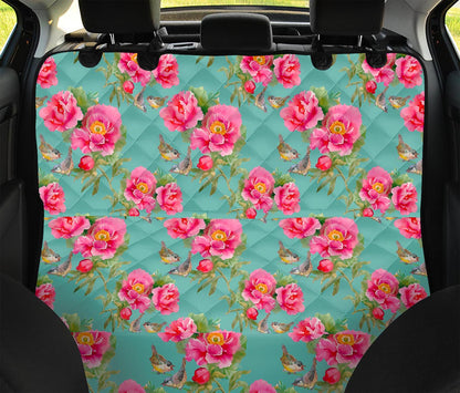 Bird Pink Floral Flower Pattern Print Pet Car Back Seat Cover