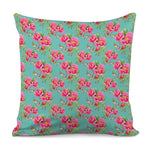 Bird Pink Floral Flower Pattern Print Pillow Cover