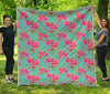 Bird Pink Floral Flower Pattern Print Quilt