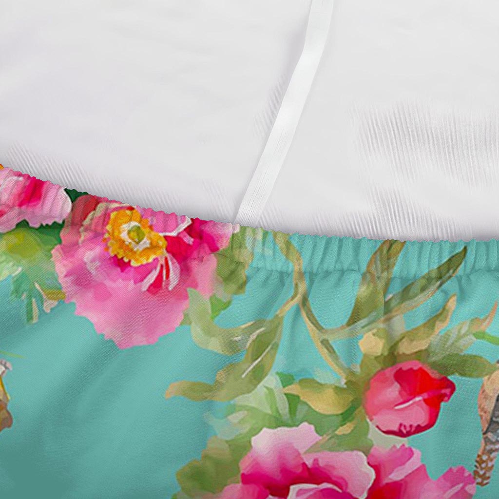 Bird Pink Floral Flower Pattern Print Sofa Cover