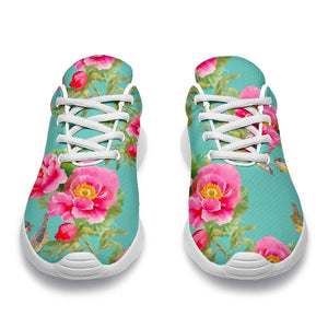 Bird Pink Floral Flower Pattern Print Sport Shoes GearFrost