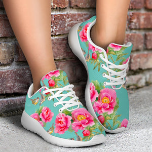 Bird Pink Floral Flower Pattern Print Sport Shoes GearFrost