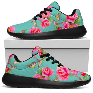 Bird Pink Floral Flower Pattern Print Sport Shoes GearFrost