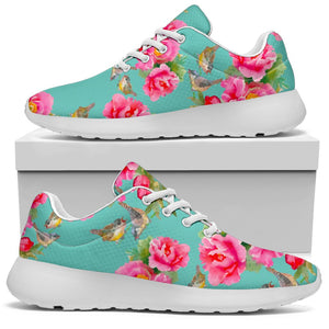 Bird Pink Floral Flower Pattern Print Sport Shoes GearFrost