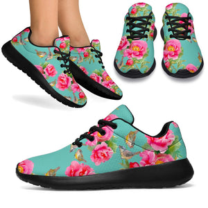 Bird Pink Floral Flower Pattern Print Sport Shoes GearFrost