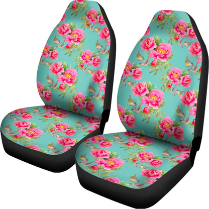Bird Pink Floral Flower Pattern Print Universal Fit Car Seat Covers