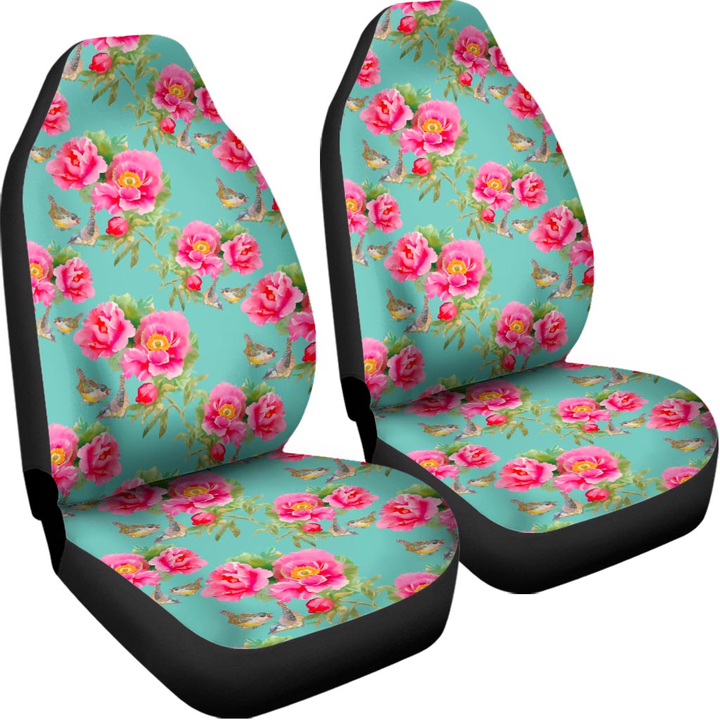 Bird Pink Floral Flower Pattern Print Universal Fit Car Seat Covers