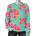 Bird Pink Floral Flower Pattern Print Women's Crewneck Sweatshirt GearFrost