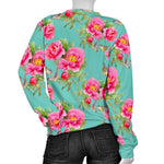 Bird Pink Floral Flower Pattern Print Women's Crewneck Sweatshirt GearFrost