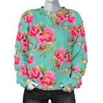 Bird Pink Floral Flower Pattern Print Women's Crewneck Sweatshirt GearFrost