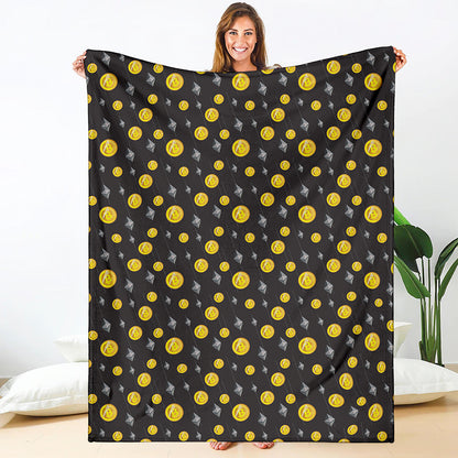 Bitcoin And Ethereum Pattern Print Blanket