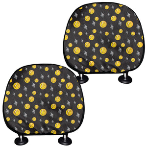 Bitcoin And Ethereum Pattern Print Car Headrest Covers