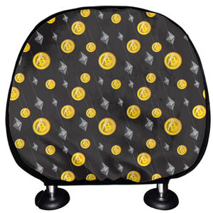 Bitcoin And Ethereum Pattern Print Car Headrest Covers