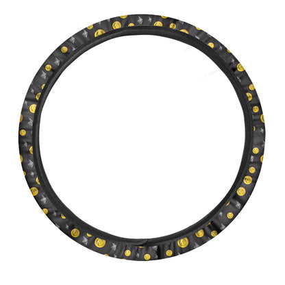 Bitcoin And Ethereum Pattern Print Car Steering Wheel Cover