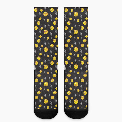 Bitcoin And Ethereum Pattern Print Crew Socks