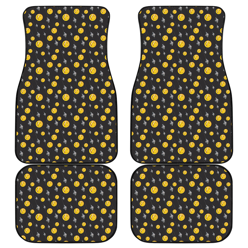 Bitcoin And Ethereum Pattern Print Front and Back Car Floor Mats