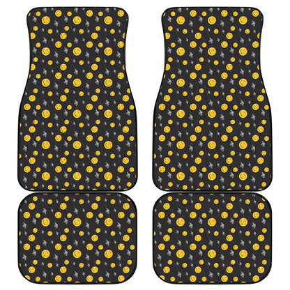 Bitcoin And Ethereum Pattern Print Front and Back Car Floor Mats