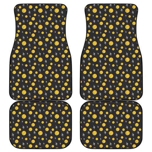 Bitcoin And Ethereum Pattern Print Front and Back Car Floor Mats
