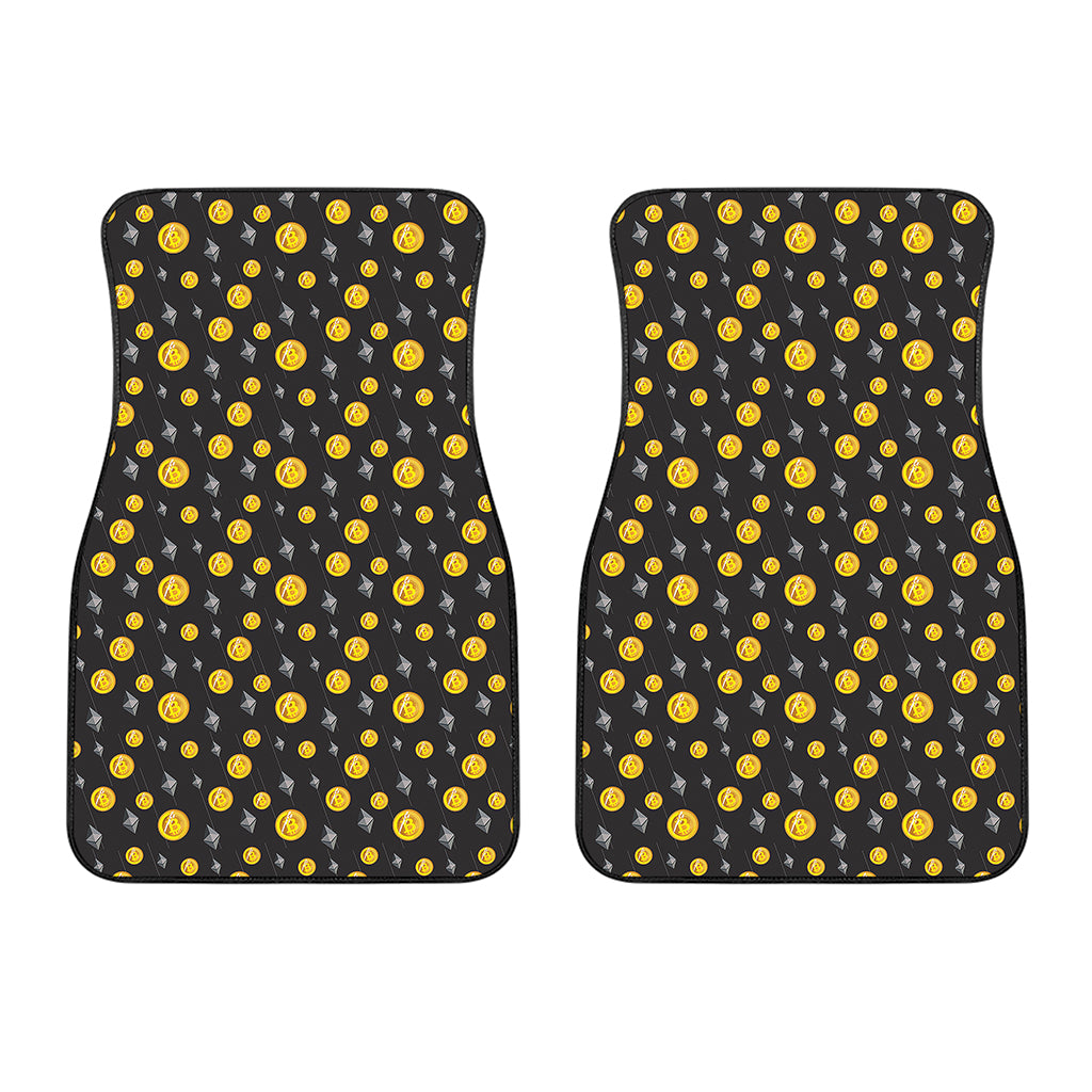Bitcoin And Ethereum Pattern Print Front Car Floor Mats